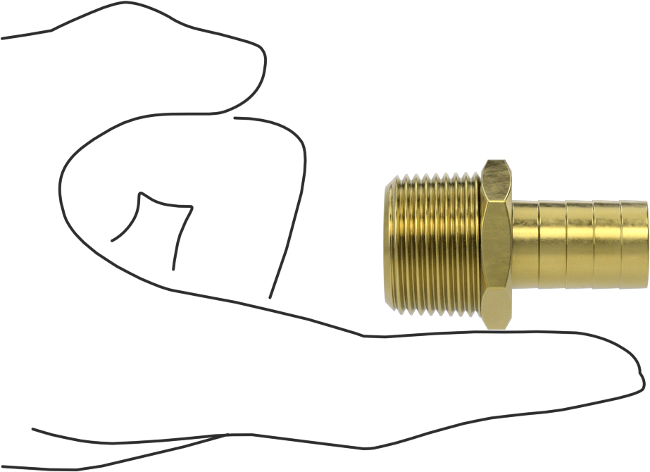 İçme Suyu için Dikenli Hortum Bağlantı Parçası, 5/8" İç Çaplı Hortum x 3/4 NPT Erkek için Düz Adaptör