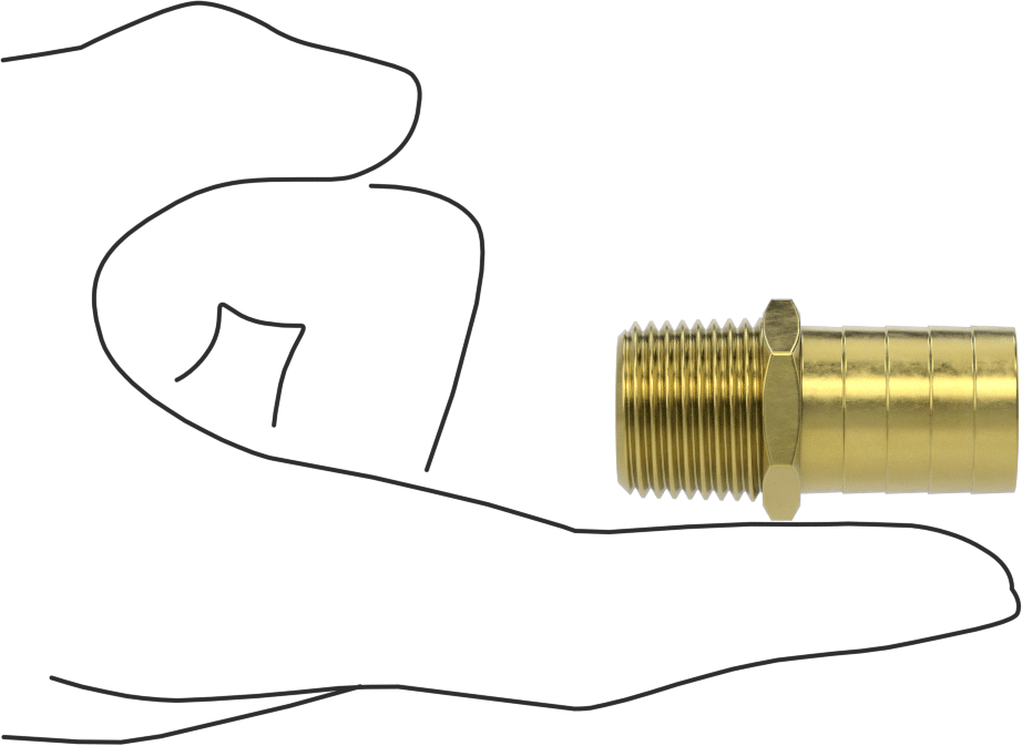 İçme Suyu için Dikenli Hortum Bağlantı Parçası, 3/4" Hortum İç Çapı x 1/2 NPT Erkek için Düz Adaptör