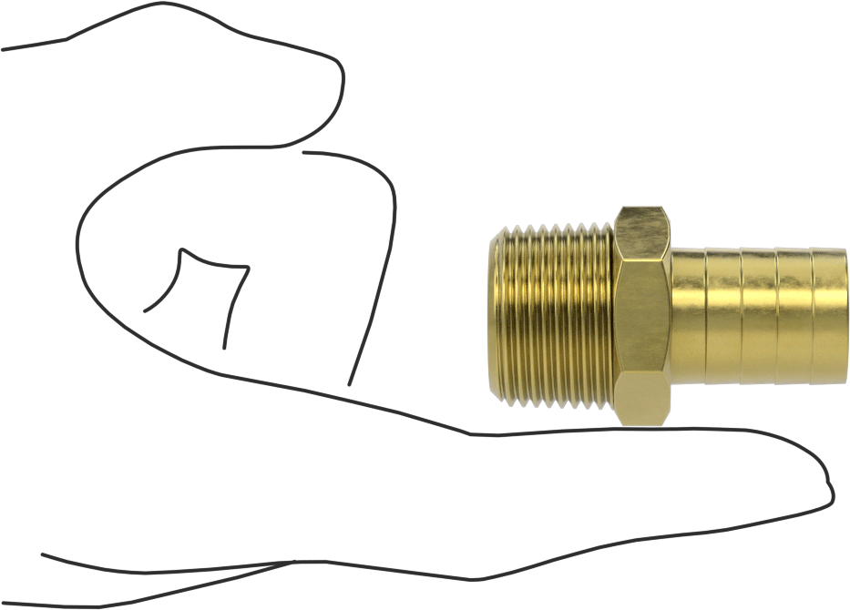 İçme Suyu için Dikenli Hortum Bağlantı Parçası, 3/4" Hortum İç Çapı x 3/4 NPT Erkek için Düz Adaptör