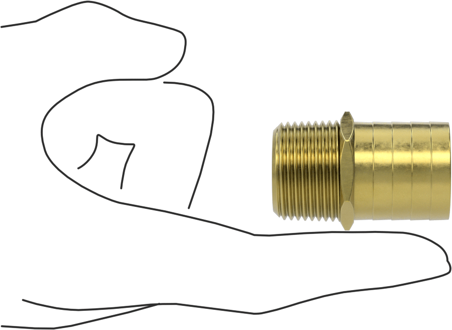 İçme Suyu için Dikenli Hortum Bağlantı Parçası, 1" Hortum İç Çapı x 3/4 NPT Erkek için Düz Adaptör