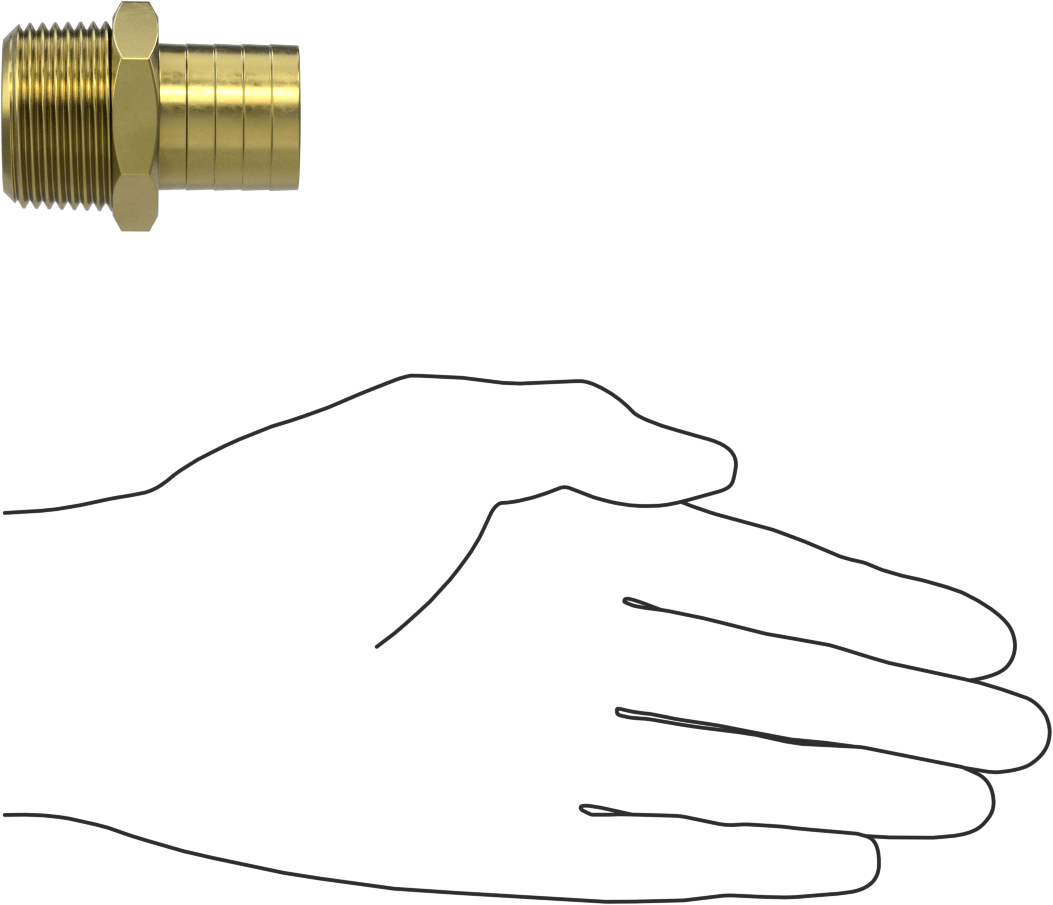 İçme Suyu için Dikenli Hortum Bağlantı Parçası, 1" Hortum İç Çap x 1 NPT Erkek için Düz Adaptör