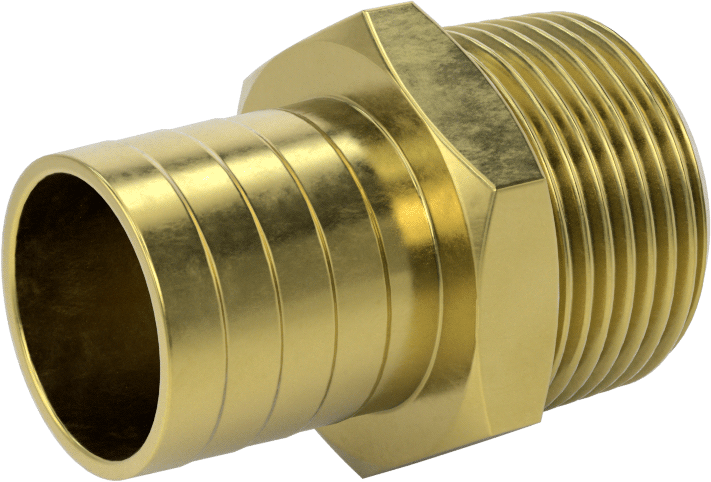 İçme Suyu için Dikenli Hortum Bağlantı Parçası, 1" Hortum İç Çap x 1 NPT Erkek için Düz Adaptör