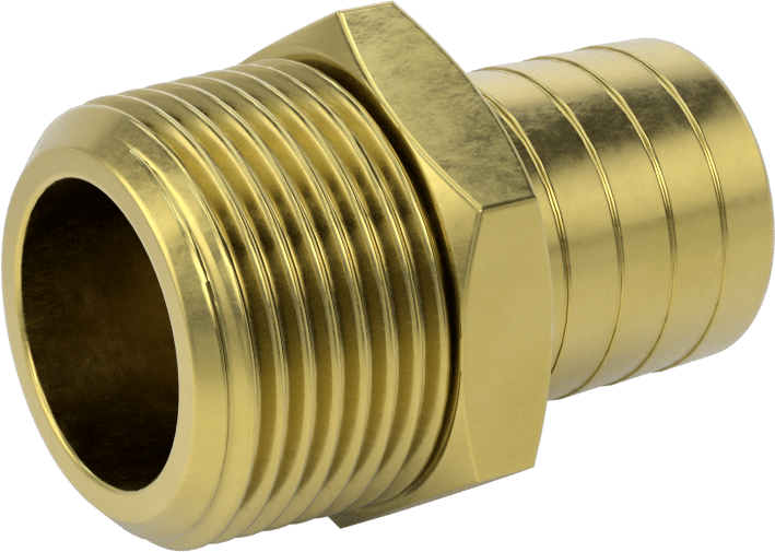 İçme Suyu için Dikenli Hortum Bağlantı Parçası, 1" Hortum İç Çap x 1 NPT Erkek için Düz Adaptör