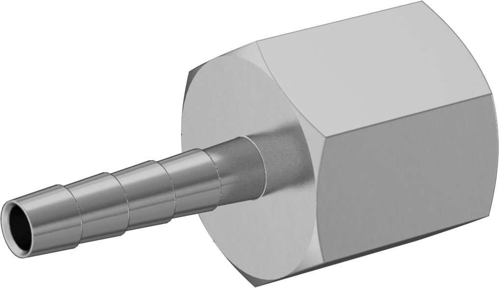 İçme Suyu için Dikenli Hortum Bağlantı Parçası, 3/16" Hortum İç Çapı x 1/8 NPTF Dişi için Düz Adaptör
