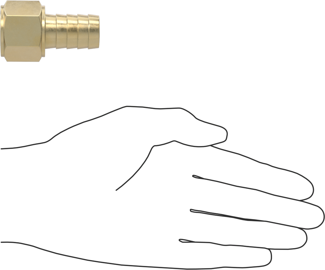 İçme Suyu için Dikenli Hortum Bağlantı Parçası, 3/4" Hortum İç Çapı x 3/4 NPTF Dişi için Düz Adaptör