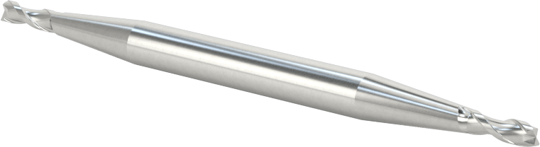 İki Freze Uçlu Kobalt Çelik Kare Uçlu Freze, Kaplamasız, 2 Yiv, 3/32" Freze Çapı, 2-5/8" Toplam Uzunluk