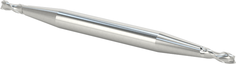 İki Freze Uçlu Kobalt Çelik Kare Uçlu Freze, Kaplamasız, 2 Yiv, 3/32" Freze Çapı, 2-5/8" Toplam Uzunluk