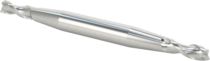 İki Freze Uçlu Kobalt Çelik Kare Uçlu Freze, Kaplamasız, 2 Yiv, 1/8" Freze Çapı, 2-1/4" Toplam Uzunluk