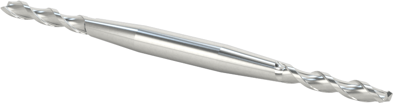 İki Freze Uçlu Kobalt Çelik Kare Uçlu Freze, Kaplamasız, 2 Yiv, 1/8" Freze Çapı, 3-1/8" Toplam Uzunluk