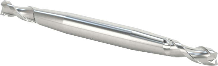 İki Freze Uçlu Kobalt Çelik Kare Uçlu Freze, Kaplamasız, 2 Yiv, 9/64" Freze Çapı, 2-1/4" Toplam Uzunluk