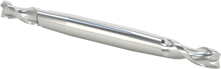 İki Freze Uçlu Kobalt Çelik Kare Uçlu Freze, Kaplamasız, 2 Yiv, 5/32" Freze Çapı, 2-1/4" Toplam Uzunluk