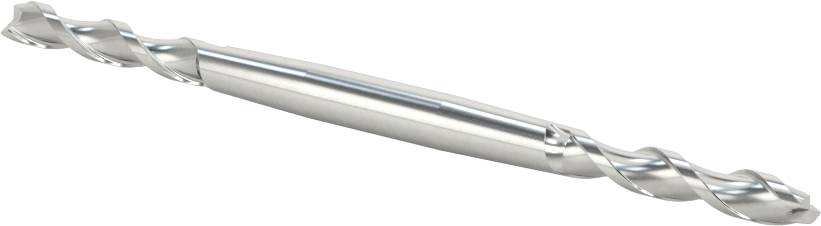 İki Freze Uçlu Kobalt Çelik Kare Uçlu Freze, Kaplamasız, 2 Yiv, 5/32" Freze Çapı, 3-1/4" Toplam Uzunluk