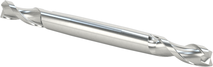 İki Freze Uçlu Kobalt Çelik Kare Uçlu Freze, Kaplamasız, 2 Yiv, 11/64" Freze Çapı, 2-1/4" Toplam Uzunluk
