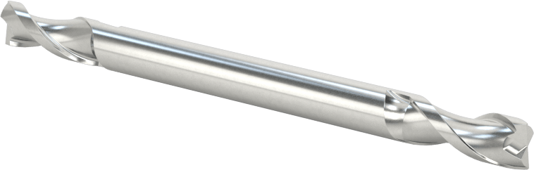 İki Freze Uçlu Kobalt Çelik Kare Uçlu Freze, Kaplamasız, 2 Yiv, 3/16" Freze Çapı, 2-1/2" Toplam Uzunluk