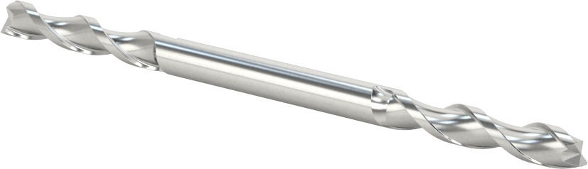 İki Freze Uçlu Kobalt Çelik Kare Uçlu Freze, Kaplamasız, 2 Yiv, 3/16" Freze Çapı, 3-3/8" Toplam Uzunluk