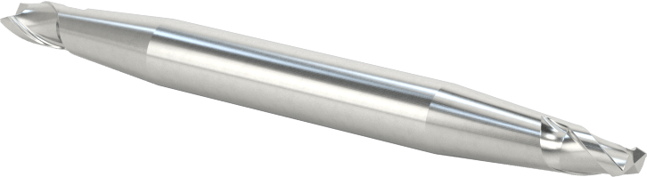 İki Freze Uçlu Kobalt Çelik Kare Uçlu Freze, Kaplamasız, 2 Yiv, 1/8" Freze Çapı, 2" Toplam Uzunluk