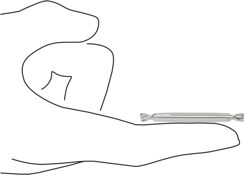 İki Freze Uçlu Kobalt Çelik Kare Uçlu Freze, Kaplamasız, 2 Yiv, 5/32" Freze Çapı, 2" Toplam Uzunluk