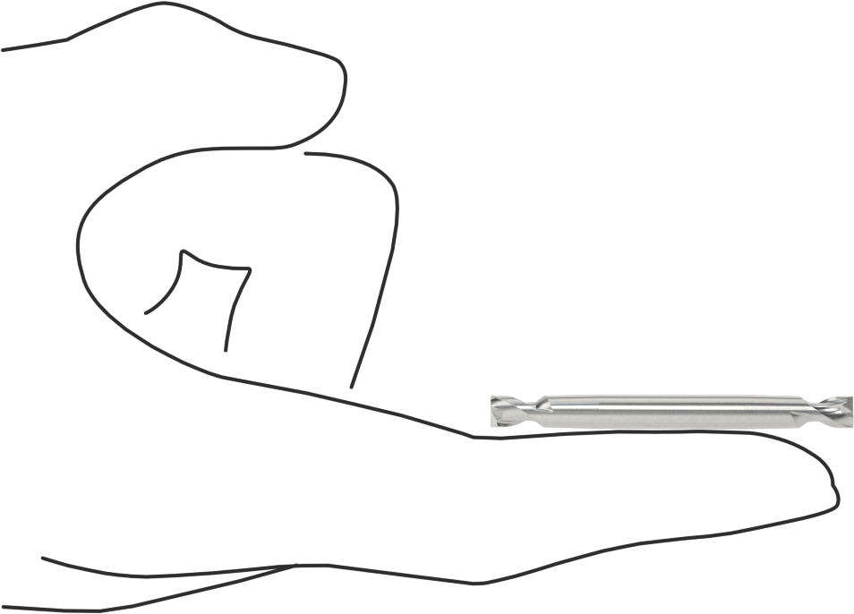 İki Freze Uçlu Kobalt Çelik Kare Uçlu Freze, Kaplamasız, 2 Yiv, 11/64" Freze Çapı, 2" Toplam Uzunluk