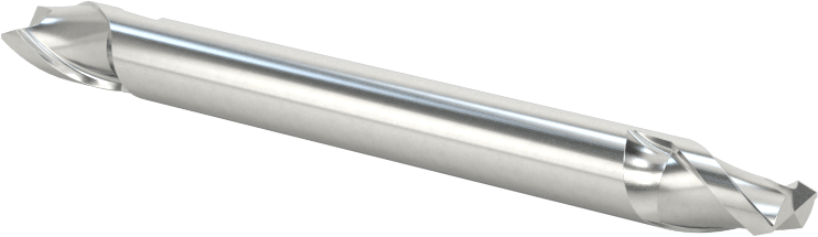 İki Freze Uçlu Kobalt Çelik Kare Uçlu Freze, Kaplamasız, 2 Yiv, 3/16" Freze Çapı, 2" Toplam Uzunluk