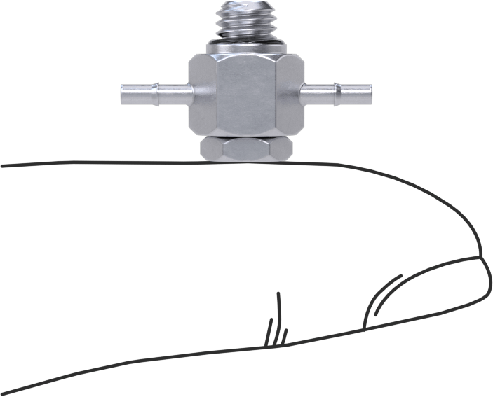 Pirinç Düşük Basınçlı Dikenli Boru Bağlantısı, Nikel Kaplı, Hat Üstü T, 1/16" İç Çap x 10-32 Erkek Boru için