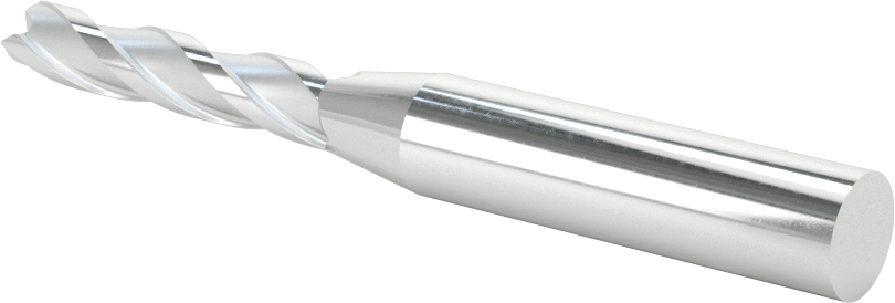 Kaplamasız Yüksek Hızlı Çelik Kare Uçlu Freze, 3 Yiv, 1/4" Freze Çapı, 3-1/16" Toplam Uzunluk