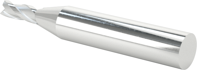 Kaplamasız Yüksek Hızlı Çelik Kare Uçlu Freze, 3 Yiv, 3/16" Freze Çapı, 2-3/8" Toplam Uzunluk
