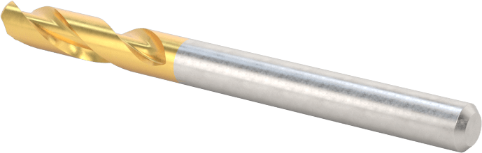 TiN Kaplamalı Karbür Yuvarlak Kenarlı Kare Uçlu Freze, 2 Yiv, 1/8" Freze Çapı, 0,015 inç Köşe Kesim Yarıçapı