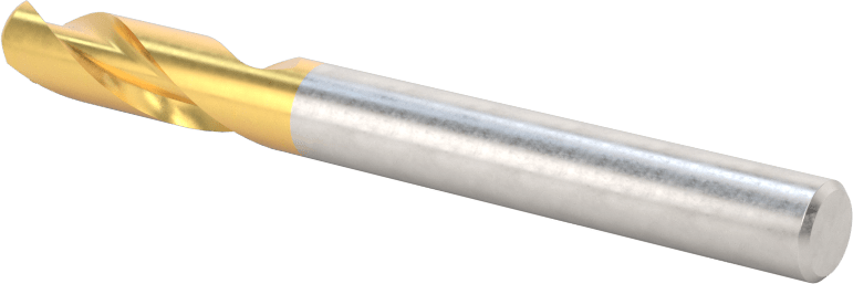 TiN Kaplamalı Karbür Yuvarlak Kenarlı Kare Uçlu Freze, 2 Yiv, 1/4" Freze Çapı, 0,03" Köşe Kesim Yarıçapı
