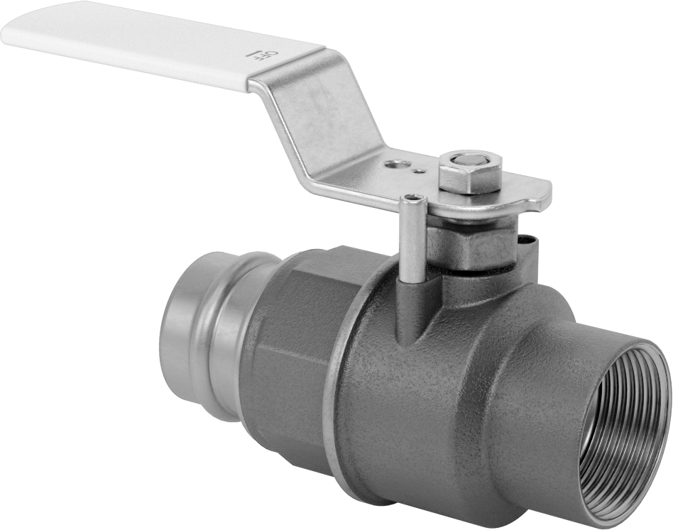 İçme Suyu için Presle Bağlanan Açma/Kapama Vanası, Düz, Bronz, 1-1/4 Bakır Boru için, 1-1/4 NPT Dişi
