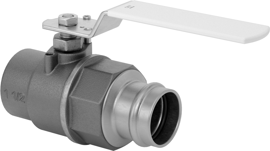 İçme Suyu için Presle Bağlanan Açma/Kapama Vanası, Düz, Bronz, 1-1/2 Bakır Boru için, 1-1/2 NPT Dişi