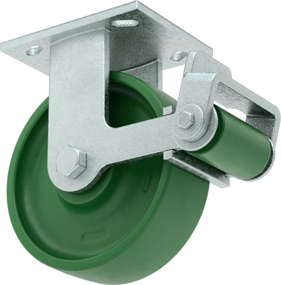 5“ x 4” Montaj Plakalı Yüksek Kapasiteli Spartan Tekerlek, Frenli ve 6 inç Çapında 75D Poliüretan Tekerlekli Sert