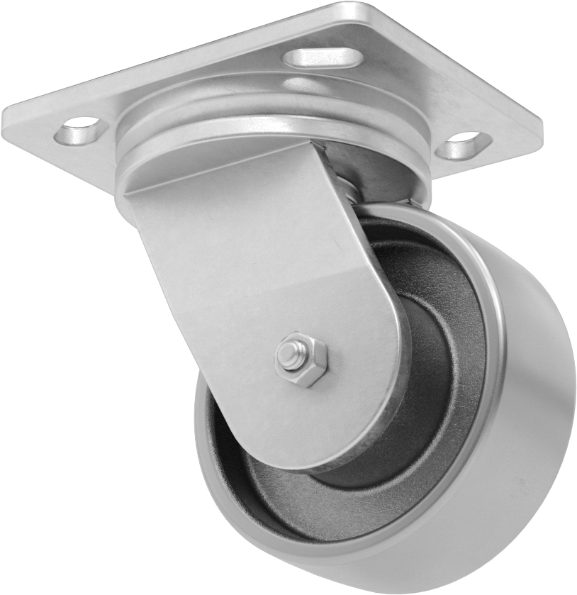 5“ x 4” Montaj Plakalı Yüksek Kapasiteli Spartan Tekerlek, 4" Çaplı Çelik Tekerlekli Döner Tekerlek