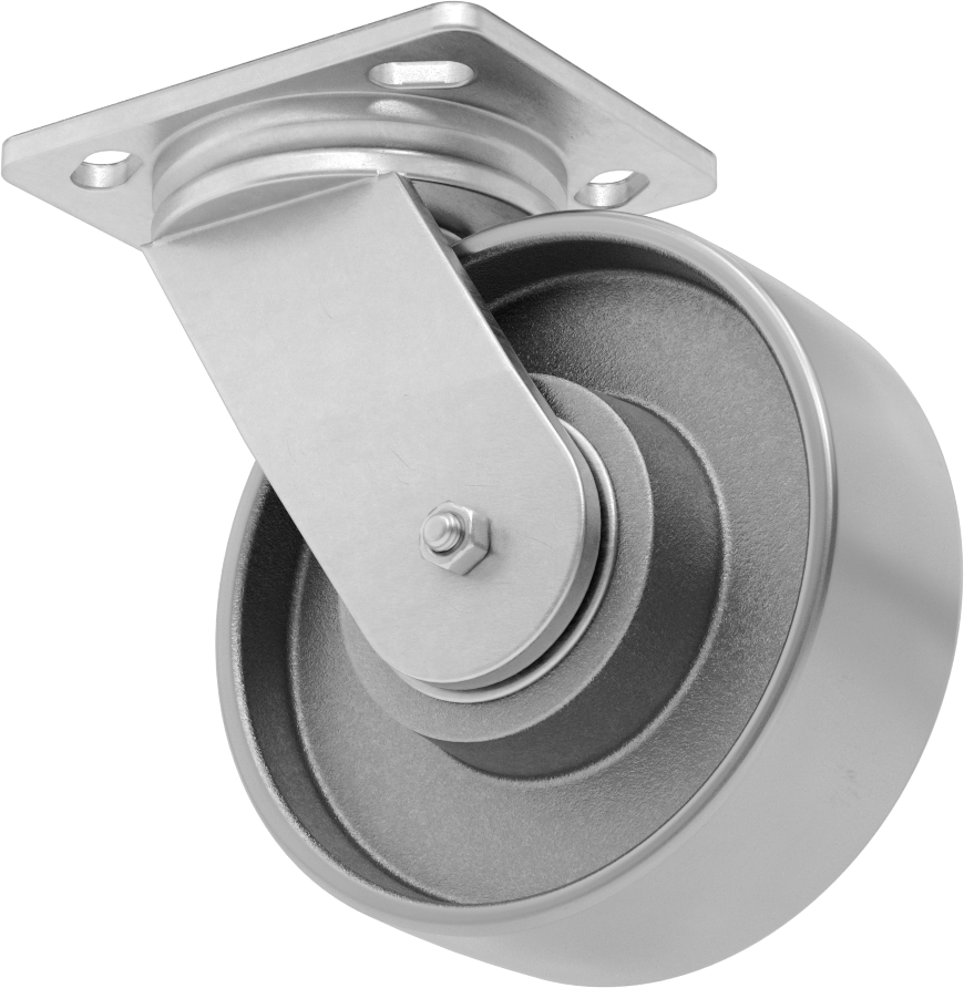 5“ x 4” Montaj Plakalı Yüksek Kapasiteli Spartan Tekerlek, 6 inç Çapında Çelik Tekerlekli Döner Tekerlek