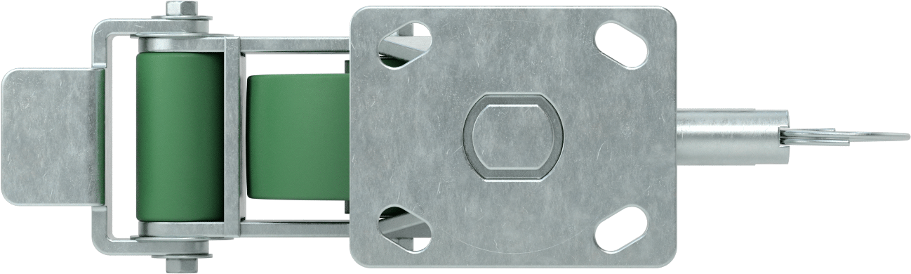 5“ x 4” Montaj Plakalı Yüksek Kapasiteli Spartan Tekerlek, Kilitli ve 5 inç Çapında 75D Poliüretan Tekerlekli Döner Tekerlek