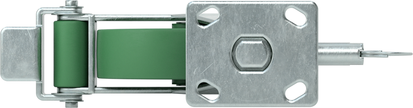 5“ x 4” Montaj Plakalı Yüksek Kapasiteli Spartan Tekerlek, Kilitli Döner ve 8" Çapında 75D Poliüretan Tekerlek