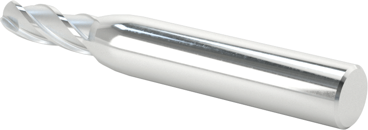 Kaplamasız Yüksek Hızlı Çelik Küresel Freze, 4 Kanallı, 1/4" Freze Çapı, 2-9/16" Toplam Uzunluk