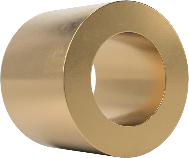 Yüksek Mukavemetli Kimyasal Dayanıklı 954 Bronz Kovanlı Rulman, 3/8“ Mil Çapı ve 5/8” Gövde İç Çapı, 1/2" Uzunluk