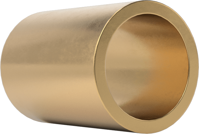 Yüksek Mukavemetli Kimyasal Dayanıklı 954 Bronz Kovanlı Rulman, 1/2“ Mil Çapı ve 5/8” Muhafaza İç Çapı için, 7/8" Uzunluk