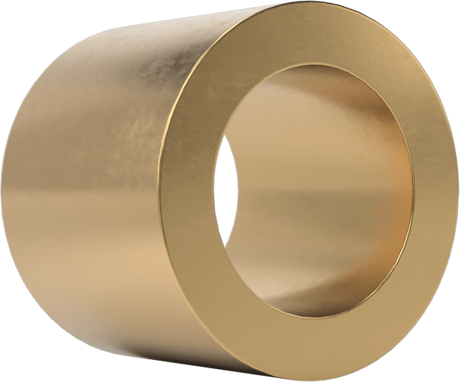 Yüksek Mukavemetli Kimyasal Dayanıklı 954 Bronz Kovanlı Rulman, 1/2“ Mil Çapı ve 3/4” Muhafaza İç Çapı için, 5/8" Uzunluk