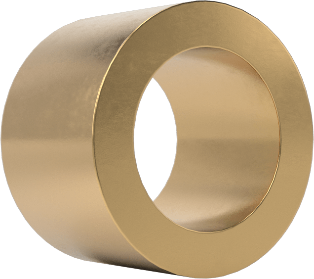 Yüksek Mukavemetli Kimyasal Dayanıklı 954 Bronz Kovanlı Rulman, 1/4“ Mil Çapı ve 3/8” Muhafaza İç Çapı için, 1/4" Uzunluk