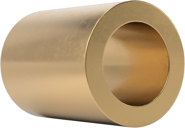 Yüksek Mukavemetli Kimyasal Dayanıklı 954 Bronz Kovanlı Rulman, 1/4“ Mil Çapı ve 3/8” Muhafaza İç Çapı için, 1/2" Uzunluk