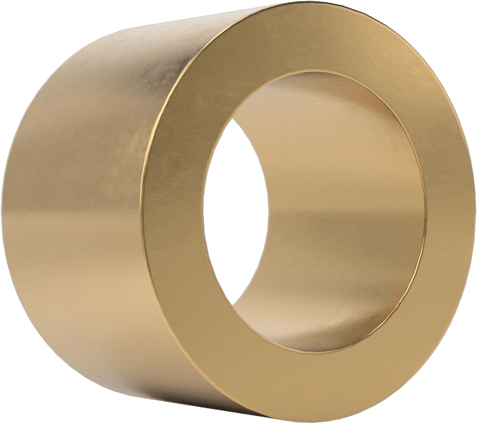 Yüksek Mukavemetli Kimyasal Dayanıklı 954 Bronz Kovanlı Rulman, 1/2“ Mil Çapı ve 3/4” Muhafaza İç Çapı için, 1/2" Uzunluk