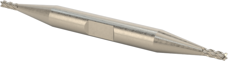 İki Freze Uçlu Kobalt Çelik Kare Uçlu Freze, Kaplamasız, 4 Kanallı, 1/16" Freze Çapı, 3/16" Kesme Uzunluğu