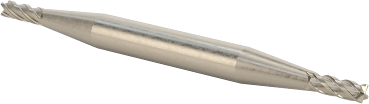İki Freze Uçlu Kobalt Çelik Kare Uçlu Freze, Kaplamasız, 4 Kanallı, 3/32" Freze Çapı, 2-1/4" Toplam Uzunluk