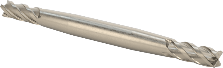 İki Freze Uçlu Kobalt Çelik Kare Uçlu Freze, Kaplamasız, 4 Kanallı, 5/32" Freze Çapı, 7/16" Kesme Uzunluğu