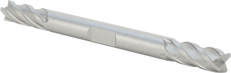 İki Freze Uçlu Kobalt Çelik Kare Uçlu Freze, Kaplamasız, 4 Kanallı, 3/16" Freze Çapı, 1/2" Kesme Uzunluğu