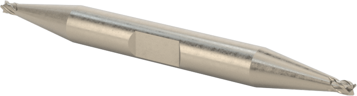 İki Freze Uçlu Kobalt Çelik Kare Uçlu Freze, Kaplamasız, 4 Kanallı, 1/16" Freze Çapı, 3/32" Kesme Uzunluğu
