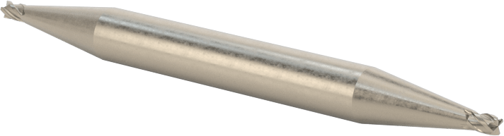 İki Freze Uçlu Kobalt Çelik Kare Uçlu Freze, Kaplamasız, 4 Kanallı, 1/16" Freze Çapı, 3/32" Kesme Uzunluğu