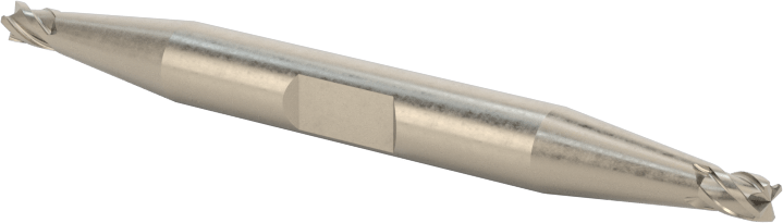 İki Freze Uçlu Kobalt Çelik Kare Uçlu Freze, Kaplamasız, 4 Kanallı, 3/32" Freze Çapı, 2" Toplam Uzunluk