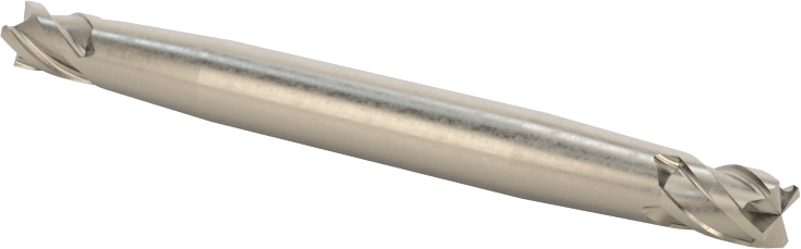 İki Freze Uçlu Kobalt Çelik Kare Uçlu Freze, Kaplamasız, 4 Kanallı, 5/32" Freze Çapı, 15/64" Kesme Uzunluğu